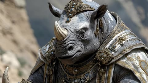 Humanoid Rhino ET Ate Some Corn Chips - Grok Imagine Comedy