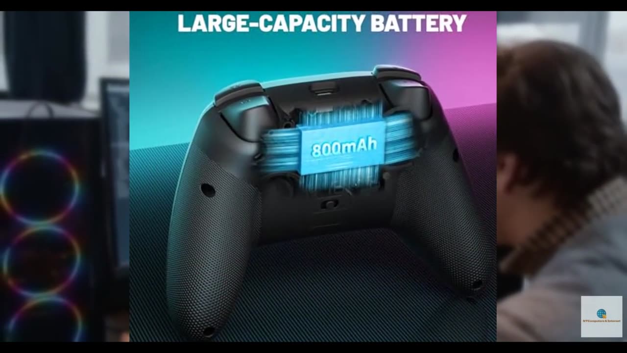 ECHTPower Wireless PC Gaming Controller - Hall Effect Joystick, 2.4G & Wired 100