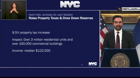 NYC Mayor - I have no choice but to raid our reserves and raise property taxes