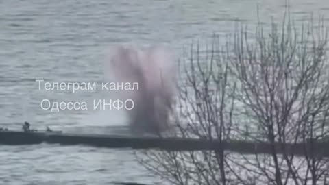 Russian Attack Drone Barely Misses Civilians On a Pier in Odessa