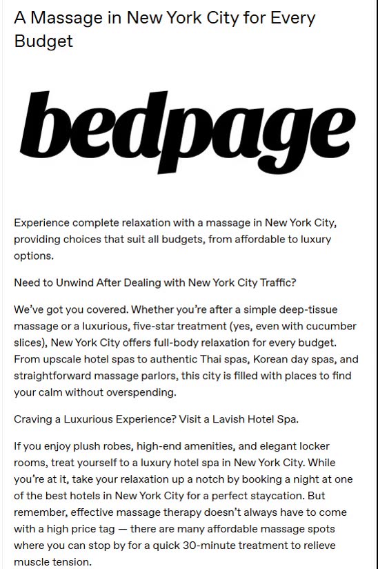 A Massage in New York City for Every Budget