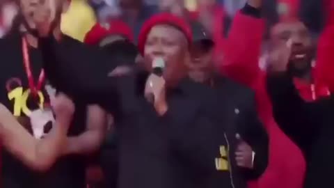 He is chanting kill the white farmers to a cheering stadium