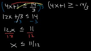 Solving Inequalities Interval Notation, Number Line, Absolute Value, Fractions & Variables - Algebra