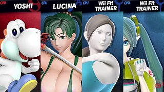 White Yoshi vs Thick Lyn (bikini) & Wii Thick Trainer & Boxing Miku [MAKI SSBU Request]
