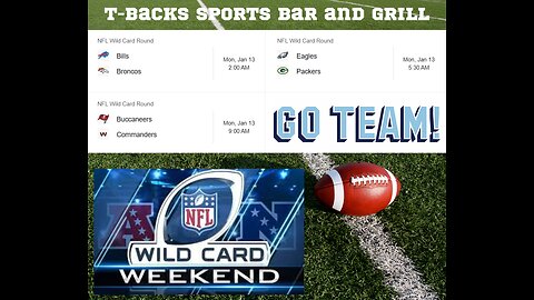 T-Backs Sports Bar and Grill Sports Schedule and quesadilla special for Monday Jan 13, 2025