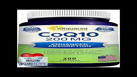 aSquared Nutrition CoQ10 (200 Capsules and 200mg) High Absorption Vegan CO Review