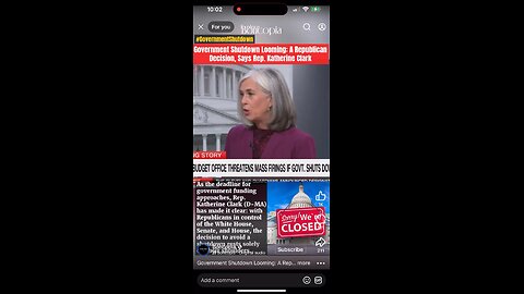 Fb Budget Shutdown GOP Decision https://www.facebook.com/share/r/1B3Lu2x52s/?mibextid=wwXIfrn