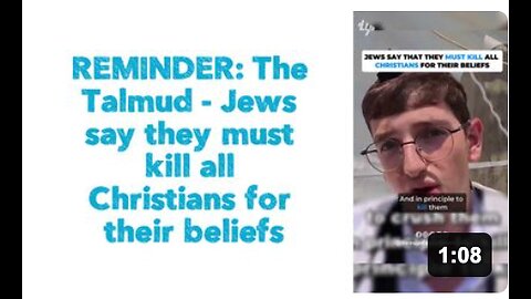 REMINDER: The Talmud - Jews say they must kill all Christians for their beliefs.