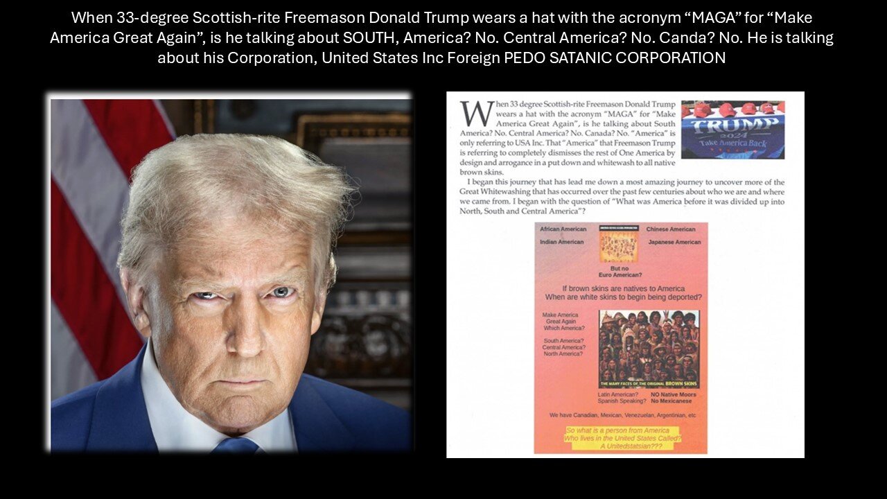 When 33-degree Scottish-rite Freemason Trump wears a hat with the acronym “MAGA” what does he mean?