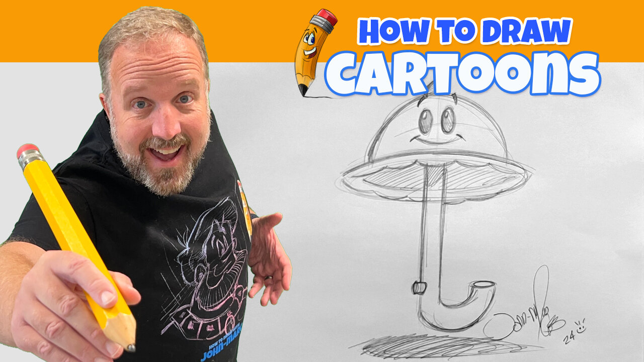 How to Draw a Cute Cartoon Umbrella