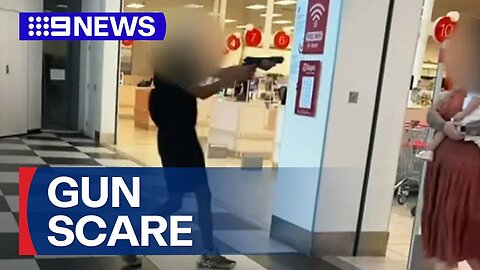 Teens arrested after allegedly wielding fake guns in shopping centre | 9 News Australia