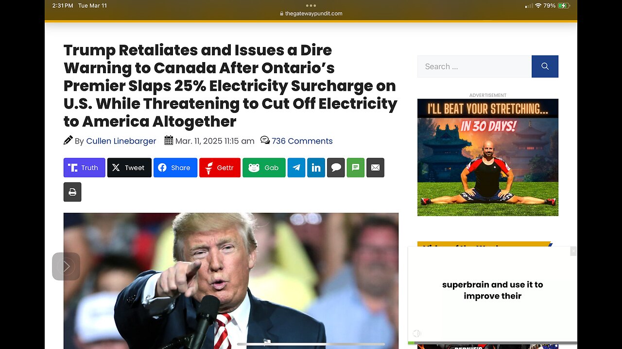 Trump Retaliates and Issues a Dire Warning to Canada After Ontario’s Premier Slaps 25% Surcharge