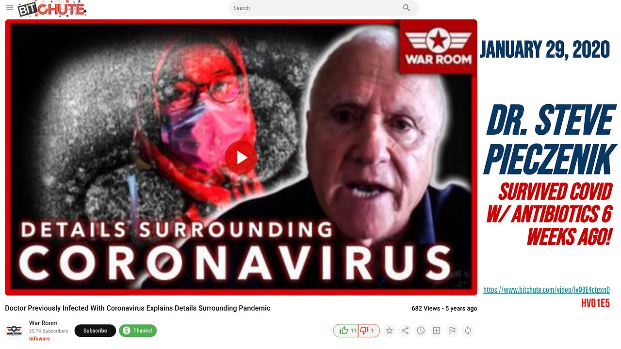 Dr. Steve Pieczenik [Jan 29 2020] "Previously Infected w/ Coronavirus Explains Pandemic" (Warroom)