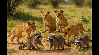 Young Lions and Raccoons
