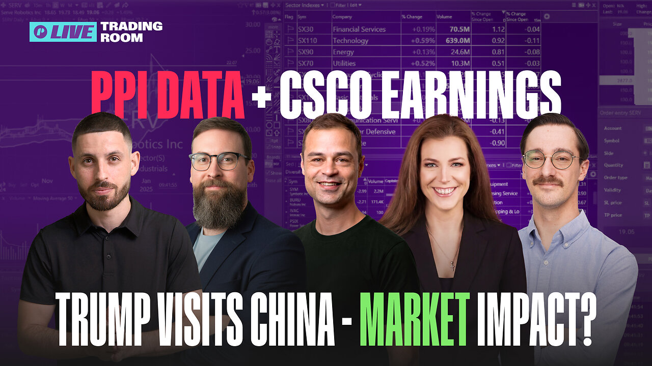 PPI Report Live Trading — INFLATION REACTION! Alibaba & Nebius Earnings | Trump in Beijing BABA NBIS