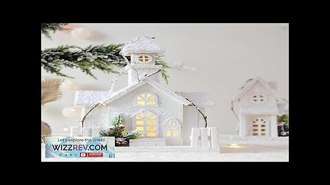 led lighting falling snow Christmas house cabin decoration ornaments small house scene Review