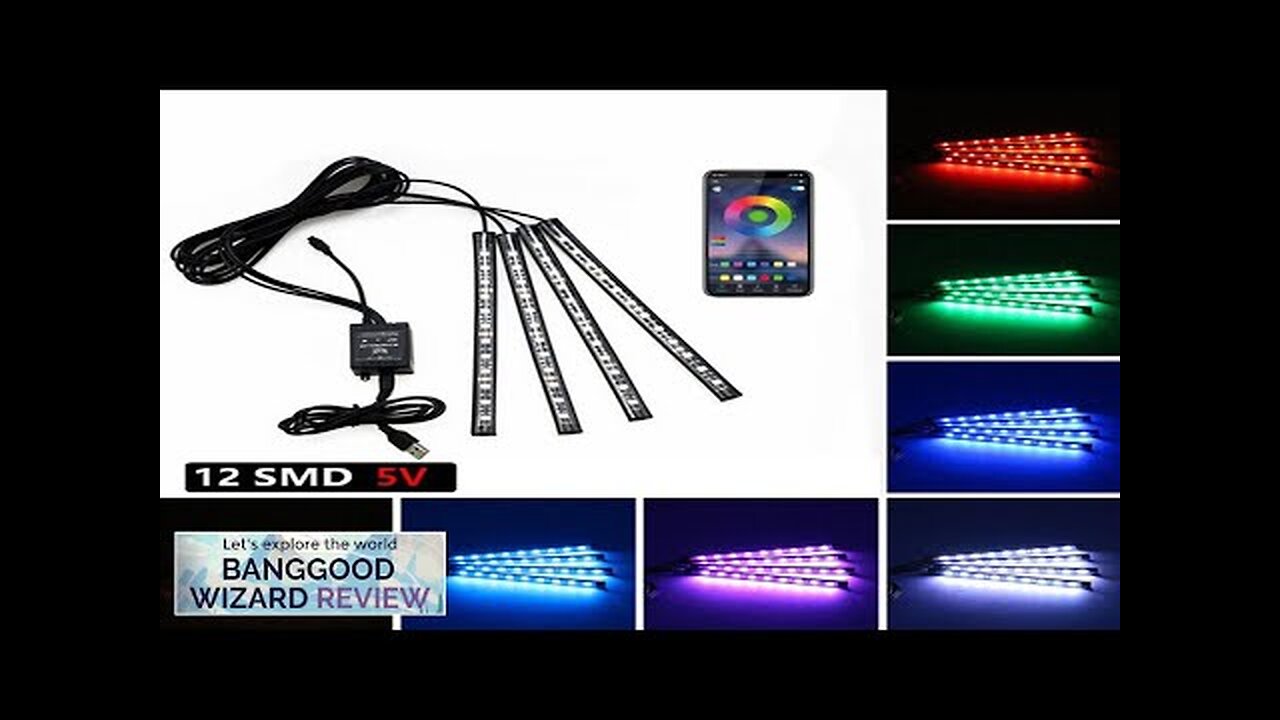 48 LED Car Interior Ambient Foot Strip Light Backlight Remote App Music Review