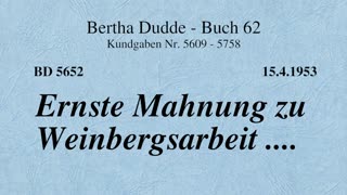 BD 5652 - ERNSTE MAHNUNG ZU WEINBERGSARBEIT ....