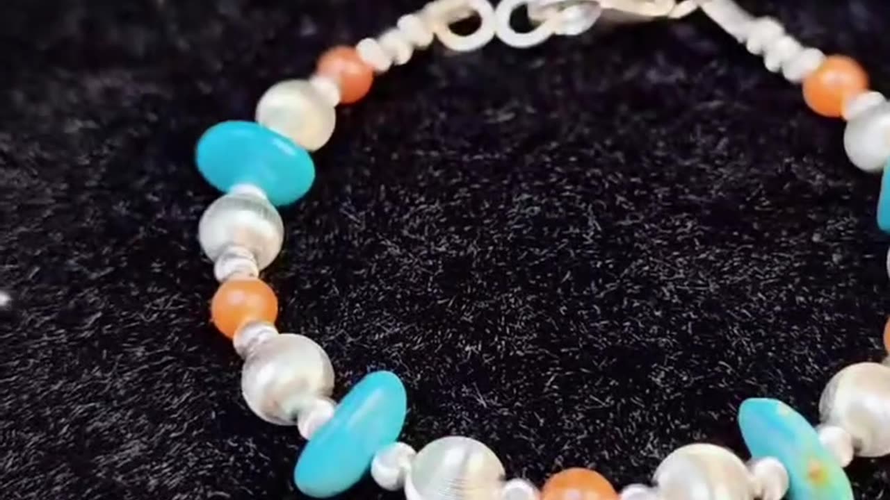 GN-20250303-05 S925 silver bracelet is paired with colorful crystals