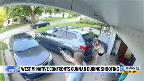 Michigan airman shoots gunman who killed 2 people before setting himself & house on fire