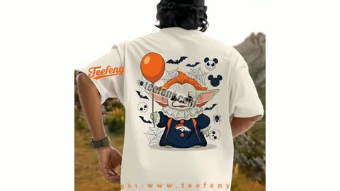 Denver Broncos Baby Yoda Pennywise Halloween Shirt Youth