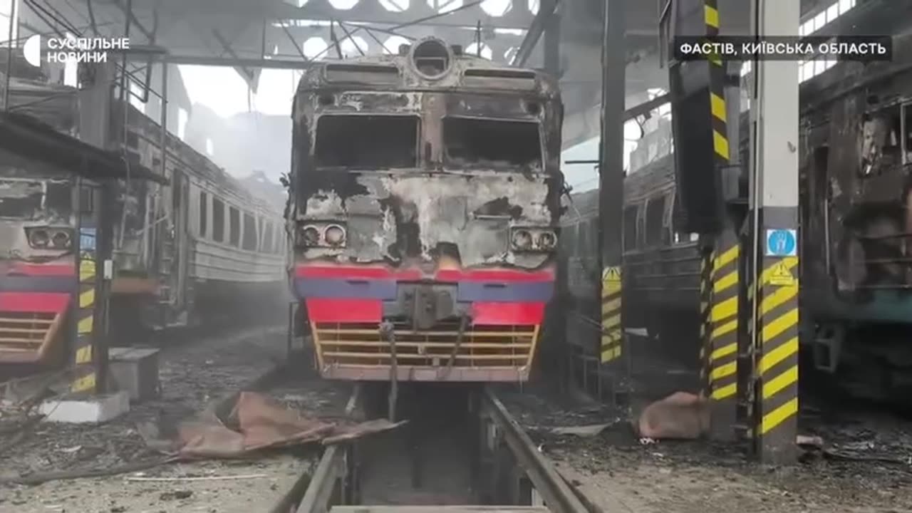 In Fastiv, the station was almost completely destroyed, and the wagon depot