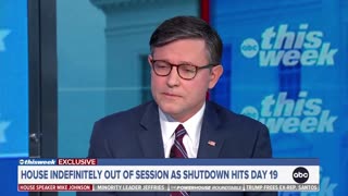 Speaker Johnson Schools ABC's Jon Karl on the Democrat Shutdown