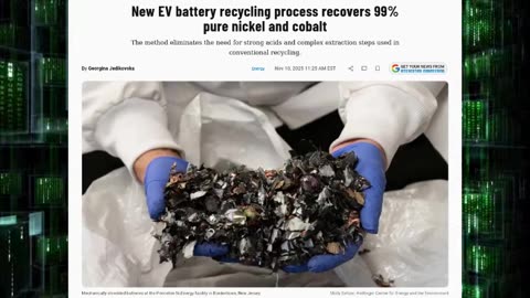EV Battery Recycling Process Recovers 99pct Pure Nickel and Cobalt