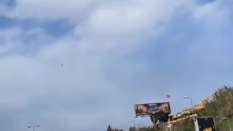 Israeli fighter jets fly over Nasrallah’s funeral ceremony in Beirut.