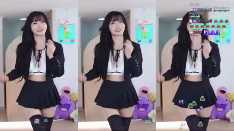 Pretty girl dancing in miniskirt