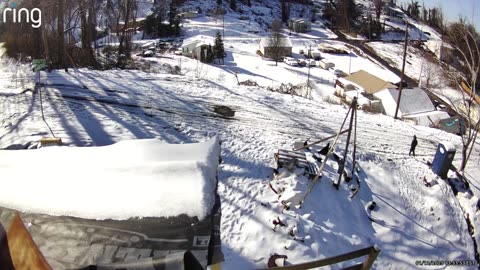 Amazon Van Slides Down Icy Hill