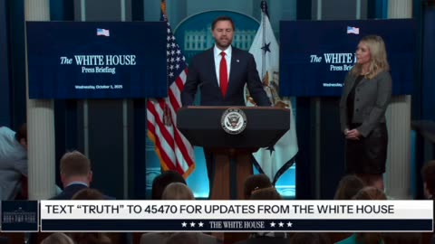 Karoline Leavitt / JD Vance Opens White House Media Briefings With Statements on The Shutdown