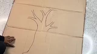 Trending: Big paper tree wall decor 💫 #shorts #youtubeshorts #viral #diy #crafts