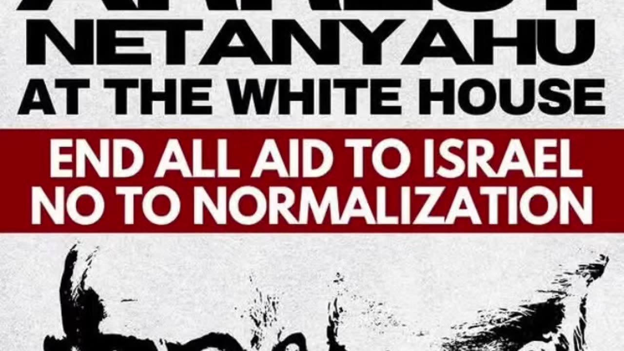 Protest against war criminal Benjamin Netanyahu in Washington DC.