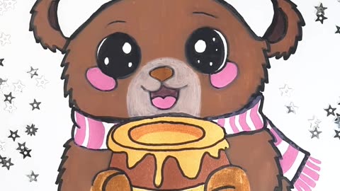 🐻🍯✨ Winter Bear & Honey Barrel • Cozy Aesthetic Vibe ❄️🤍