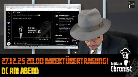 Aufzeichnung vom 27.12.25 Direktübertragung! DC am Abend
