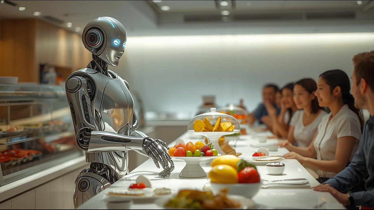 Tropical Fruit Punch🤖 Dispenser Robot #futuristic #technology #humanoid #fruitpunch #AI