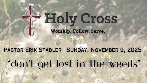 11/9/2025 | “Don’t Get Lost in the Weeds” | Holy Cross Lutheran | Midland, Tx