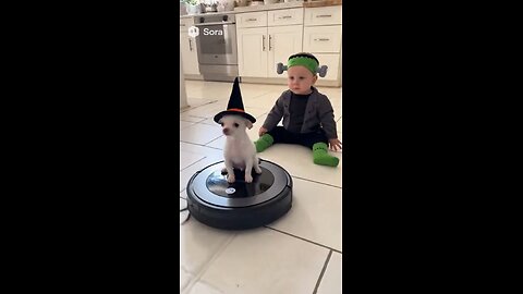 Baby Frankenstein And Puppy