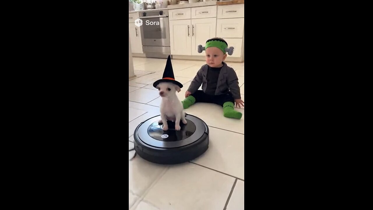 Baby Frankenstein And Puppy