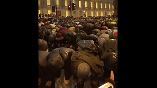 Muslims praying in the streets in the UK