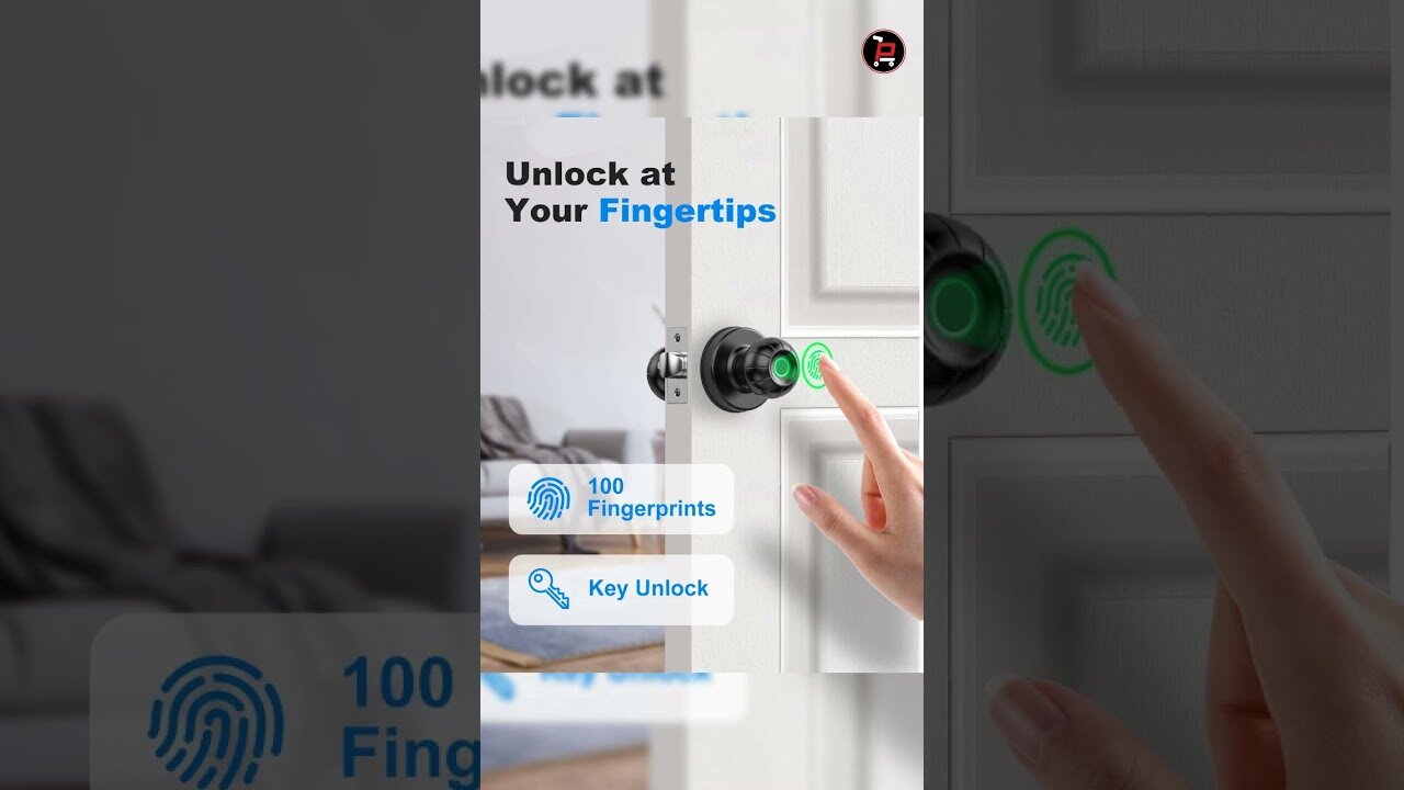 Smart Door Knob, Fingerprint Door Knob Biometric Fingerprint Smart Door Lock Keyless