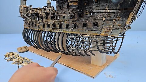 7 Million Watched My Silent Mary Ship Model 🔥 I Burned It into a Battle-Damaged Version【tianliang】