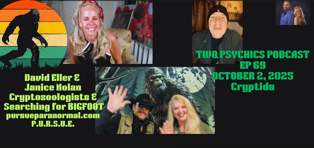 Two Psychics Ep 69 Cryptids & Cryptozoologists Team David Eller & Janice Nolan