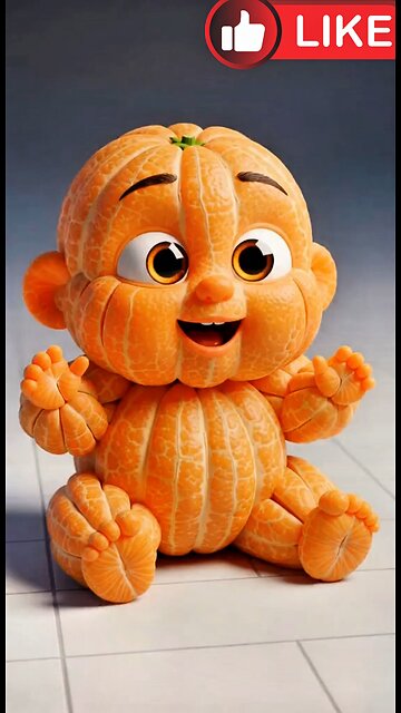 You can not only eat oranges, but you can also walk around in a creative way AI generate funny video