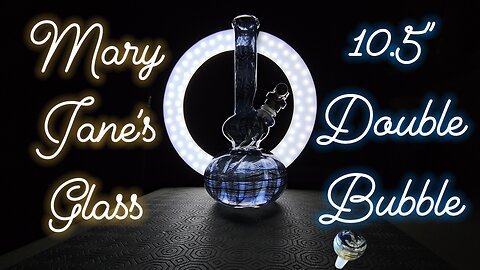 Mary Jane's Glass - 10.5" Fully Worked Color Rake Double Bubble Bong