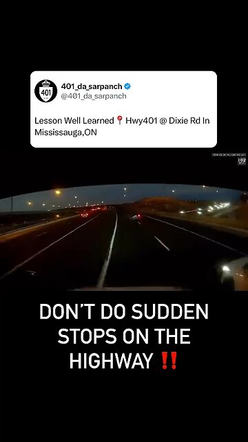 Dangerous Braking On Highway