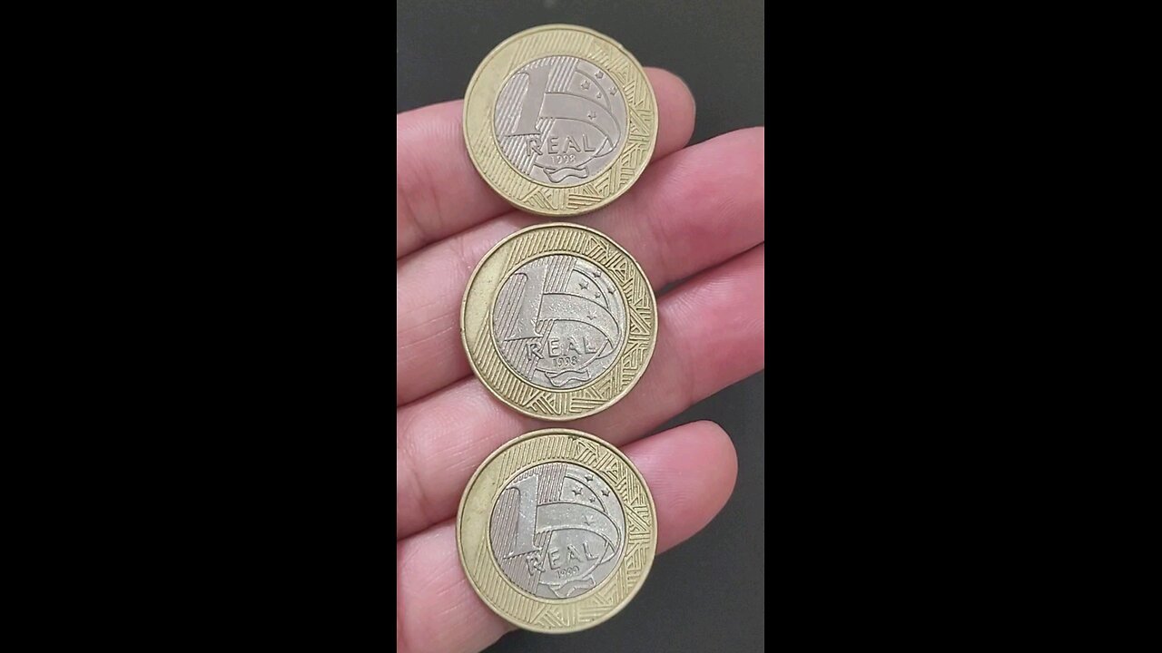 Moedas valiosas de 1 real 1998 e a 1 real 19990