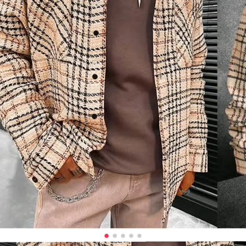 🚀 🔥Men's Plaid Print Button Front Shirt! Featuring a stylish drop shoulder design