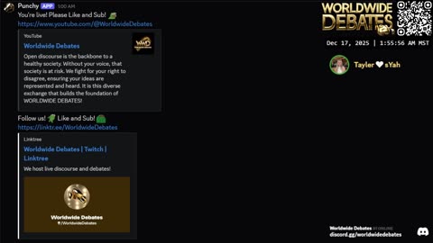 0229 WIDESTREAM - Worldwide Debates - YouTube/Twitch/Rumble